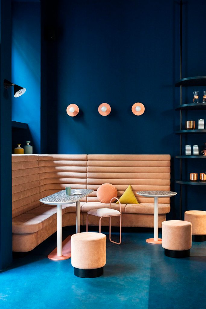 use blue color for only cafes and bars bars and cafes with blue color pallete